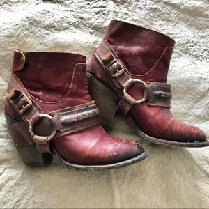 Freebird Distressed Biker Ankle Boots Size 8